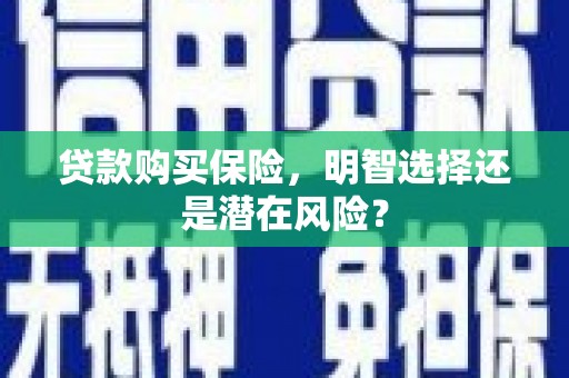 安化贷款购买保险，明智选择还是潜在风险？