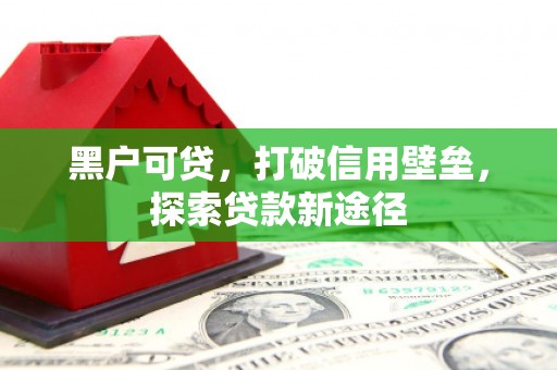 安化黑户可贷，打破信用壁垒，探索贷款新途径