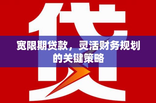 安化宽限期贷款，灵活财务规划的关键策略