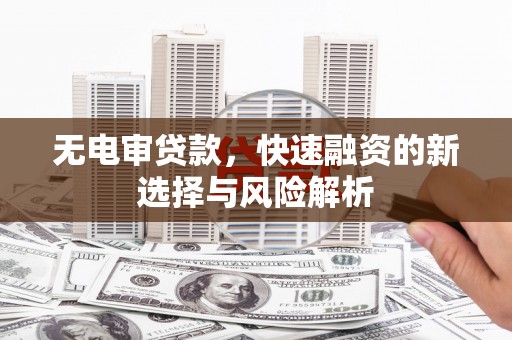 安化无电审贷款，快速融资的新选择与风险解析