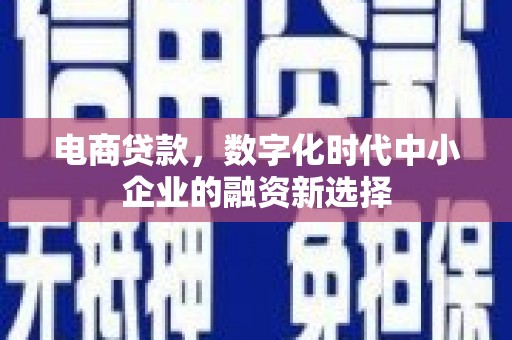 安化电商贷款，数字化时代中小企业的融资新选择