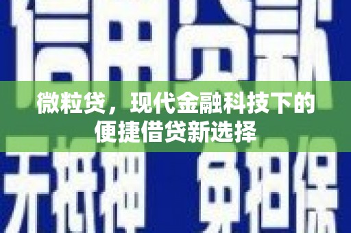 安化微粒贷，现代金融科技下的便捷借贷新选择