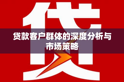 安化贷款客户群体的深度分析与市场策略