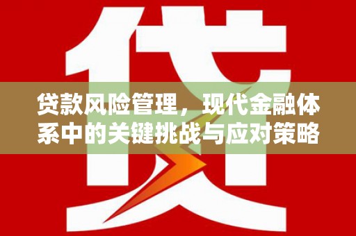 安化贷款风险管理，现代金融体系中的关键挑战与应对策略