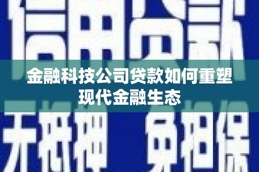 安化金融科技公司贷款如何重塑现代金融生态