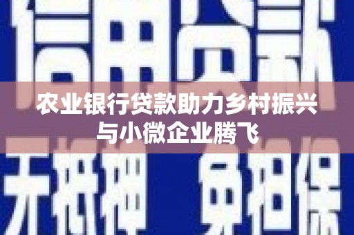 安化农业银行贷款助力乡村振兴与小微企业腾飞