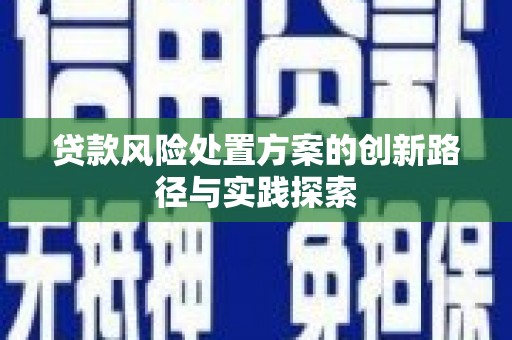 安化贷款风险处置方案的创新路径与实践探索